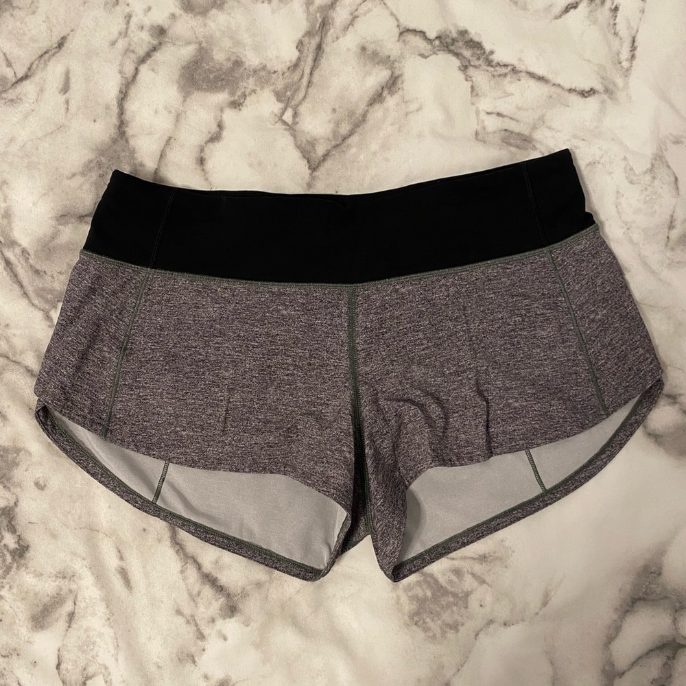 Size 6 Grey and Black Lululemon Shorts